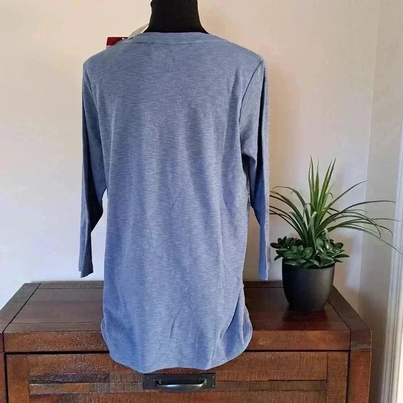 NWT Kirkland Signature 3/4 Sleeved T-shirt Blue Slub Knit Tee Ladies Medium - Picture 6 of 13